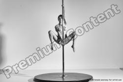 Nude Gymnastic poses Woman White Athletic long brown Dancing Dynamic poses Pinup